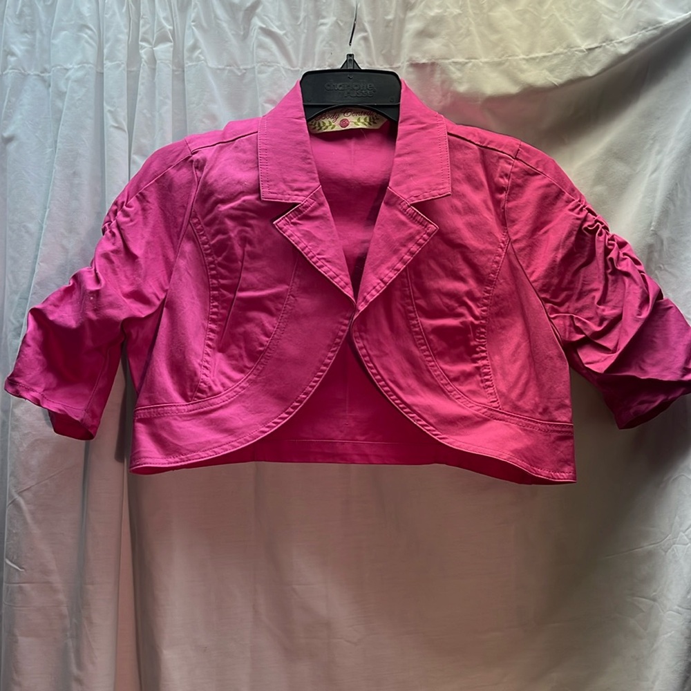 Hot pink crop jacket